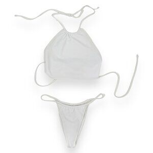 NWOT Netta Solid White 2-Piece Bikini Swim Set sz M